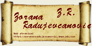 Zorana Radujevčanović vizit kartica
